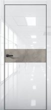 Изображение товара Межкомнатная дверь с экошпоном Aurum Doors Платина Pt 5 Crystall White Black Edition Бетон LOFT
