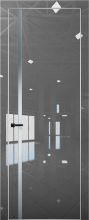 Изображение товара Межкомнатная дверь с экошпоном Aurum Doors Платина Pt 8 Crystall Gray Анодированная кромка Al Сильвер грей