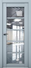 Изображение товара Межкомнатная дверь с экошпоном Aurum Doors Кобальт Co 23 Deep Blue Прозрачное стекло