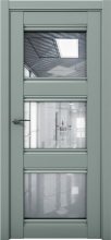 Изображение товара Межкомнатная дверь с экошпоном Aurum Doors Кобальт Co 24 Deep Green Прозрачное зеркало