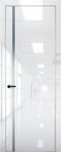Изображение товара Межкомнатная дверь с экошпоном Aurum Doors Платина Pt 8 Crystall White Анодированная кромка Al Сильвер грей