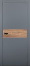 Изображение товара Межкомнатная дверь с экошпоном Aurum Doors Паладий Pd 5 Антрацит Black Edition Дуб Натуральный