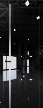 Изображение товара Межкомнатная дверь с экошпоном Aurum Doors Платина Pt 8 Crystall Black Al White Сильвер грей