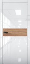 Изображение товара Межкомнатная дверь с экошпоном Aurum Doors Платина Pt 5 Crystall White Black Edition Дуб Натуральный