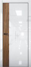 Изображение товара Межкомнатная дверь с экошпоном Aurum Doors Платина Pt 6 Crystall White Black Edition Орех Пекан