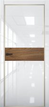Изображение товара Межкомнатная дверь с экошпоном Aurum Doors Платина Pt 5 Crystall White Gold Edition Орех Пекан