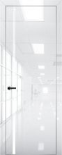 Изображение товара Межкомнатная дверь с экошпоном Aurum Doors Платина Pt 8 Crystall White Анодированная кромка Al Белый лакобель