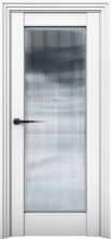 Изображение товара Межкомнатная дверь с экошпоном Aurum Doors Никель Ni 5 Аляска Стекло FLUTES