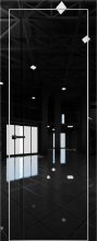 Изображение товара Межкомнатная дверь с экошпоном Aurum Doors Платина Pt 8 Crystall Black Анодированная кромка Al Черный лакобель