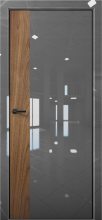 Изображение товара Межкомнатная дверь с экошпоном Aurum Doors Платина Pt 6 Crystall Gray Black Edition Орех Пекан