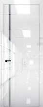 Изображение товара Межкомнатная дверь с экошпоном Aurum Doors Платина Pt 8 Crystall White Анодированная кромка Al Зеркало