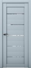 Изображение товара Межкомнатная дверь с экошпоном Aurum Doors Кобальт Co 1 Deep Blue Прозрачное стекло