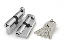 Изображение товара Цилиндровый механизм (R302/60) R3002Knob60(25+10+25) CP хром 5Key с вертушкой