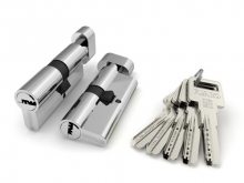 Изображение товара Цилиндровый механизм (R602/100) R6002Knob100(45+10+45) CP хром 5Key с вертушкой