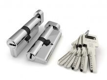 Изображение товара Цилиндровый механизм (R602/90) R6002Knob90(45+10+35) CP хром 5Key с вертушкой