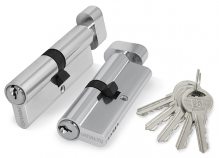 Изображение товара Цилиндровый механизм (100 ZM/80) 1000ZMKnob80(30+10+40) CP хром 5Key с вертушкой