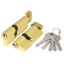 Изображение товара Цилиндровый механизм (AX102/70) AX1002Knob70 (30+10+30) PB латунь с вертушкой