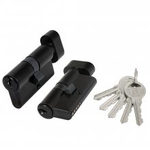 Изображение товара Цилиндровый механизм (100 ZM/60) 1000ZMKnob60(25+10+25) BL черный 5Key с вертушкой