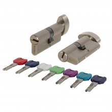 Изображение товара Цилиндровый механизм MaxPro7002Knob80mm(45+10+25) SN никель 7key с вертушкой 