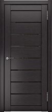 Изображение товара Межкомнатная дверь с эко шпоном Luxor ЛУ-7 Венге остекленная (черное стекло)