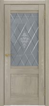 Изображение товара Межкомнатная дверь с эко шпоном Luxor ЛУ-52 Дуб серый остекленная