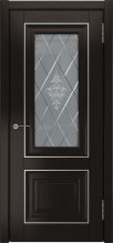 Изображение товара Межкомнатная дверь с эко шпоном Luxor ЛУ-62 Дуб темный остекленная