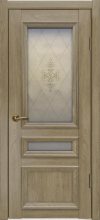 Изображение товара Межкомнатная дверь с эко шпоном Luxor Вероника-03 Дуб натуральный (легенда) остекленная
