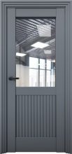 Изображение товара Межкомнатная дверь с экошпоном Aurum Doors Никель Ni 3 Антрацит Прозрачное стекло