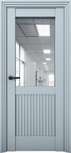 Изображение товара Межкомнатная дверь с экошпоном Aurum Doors Никель Ni 3 Deep Blue Зеркало