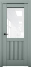Изображение товара Межкомнатная дверь с экошпоном Aurum Doors Никель Ni 3 Deep Green Белый лакобель