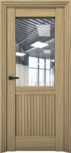 Изображение товара Межкомнатная дверь с экошпоном Aurum Doors Никель Ni 3 Дуб Светлый Прозрачное стекло