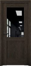 Изображение товара Межкомнатная дверь с экошпоном Aurum Doors Никель Ni 3 Дуб Темный Черный лакобель