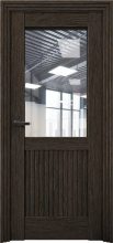 Изображение товара Межкомнатная дверь с экошпоном Aurum Doors Никель Ni 3 Дуб Темный Прозрачное стекло