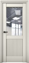 Изображение товара Межкомнатная дверь с экошпоном Aurum Doors Никель Ni 3 Магнолия Прозрачное стекло