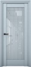Изображение товара Межкомнатная дверь с экошпоном Aurum Doors Никель Ni 4 Deep Blue Черный лакобель