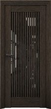 Изображение товара Межкомнатная дверь с экошпоном Aurum Doors Никель Ni 4 Дуб Темный Черный лакобель