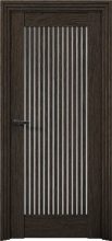 Изображение товара Межкомнатная дверь с экошпоном Aurum Doors Никель Ni 4 Дуб Темный Прозрачное зеркало
