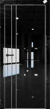 Изображение товара Межкомнатная дверь с экошпоном Aurum Doors Платина Pt 4 Crystall Black Al White
