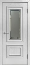 Изображение товара Межкомнатная шпонированная дверь Avidoor Муза Ясень белая эмаль Остекленная