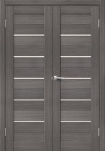 Изображение товара Межкомнатная дверь с эко шпоном Порта-22 (2П-03) Grey Veralinga остекленная
