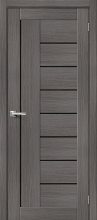 Изображение товара Межкомнатная дверь с эко шпоном Порта-29 Grey Veralinga/Black Star остекленная