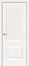 Изображение товара Межкомнатная дверь с эко шпоном Браво Прима-3 White Dreamline остекленная