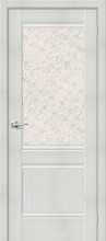 Изображение товара Межкомнатная дверь с эко шпоном Прима-3.1 Bianco Veralinga остекленная (ст. White Cross)