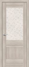 Изображение товара Межкомнатная дверь с эко шпоном Прима-3.1 Cappuccino Veralinga остекленная (ст. White Cross)