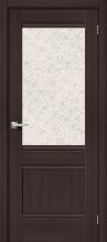Изображение товара Межкомнатная дверь с эко шпоном Прима-3.1 Wenge Veralinga остекленная (ст. White Cross)