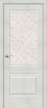 Изображение товара Межкомнатная дверь с эко шпоном Прима-3 Bianco Veralinga остекленная (ст. White Cross)