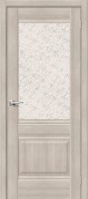Изображение товара Межкомнатная дверь с эко шпоном Прима-3 Cappuccino Veralinga остекленная (ст. White Cross)