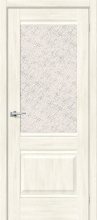 Изображение товара Межкомнатная дверь с эко шпоном Прима-3 Nordic Oak остекленная (ст. White Cross)