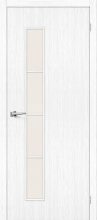Изображение товара Межкомнатная дверь с эко шпоном Браво Тренд-4 Snow Veralinga остекленная