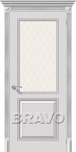 Изображение товара Межкомнатная эмалированная дверь Браво Блюз К-25 (Белое Серебро) остекленная